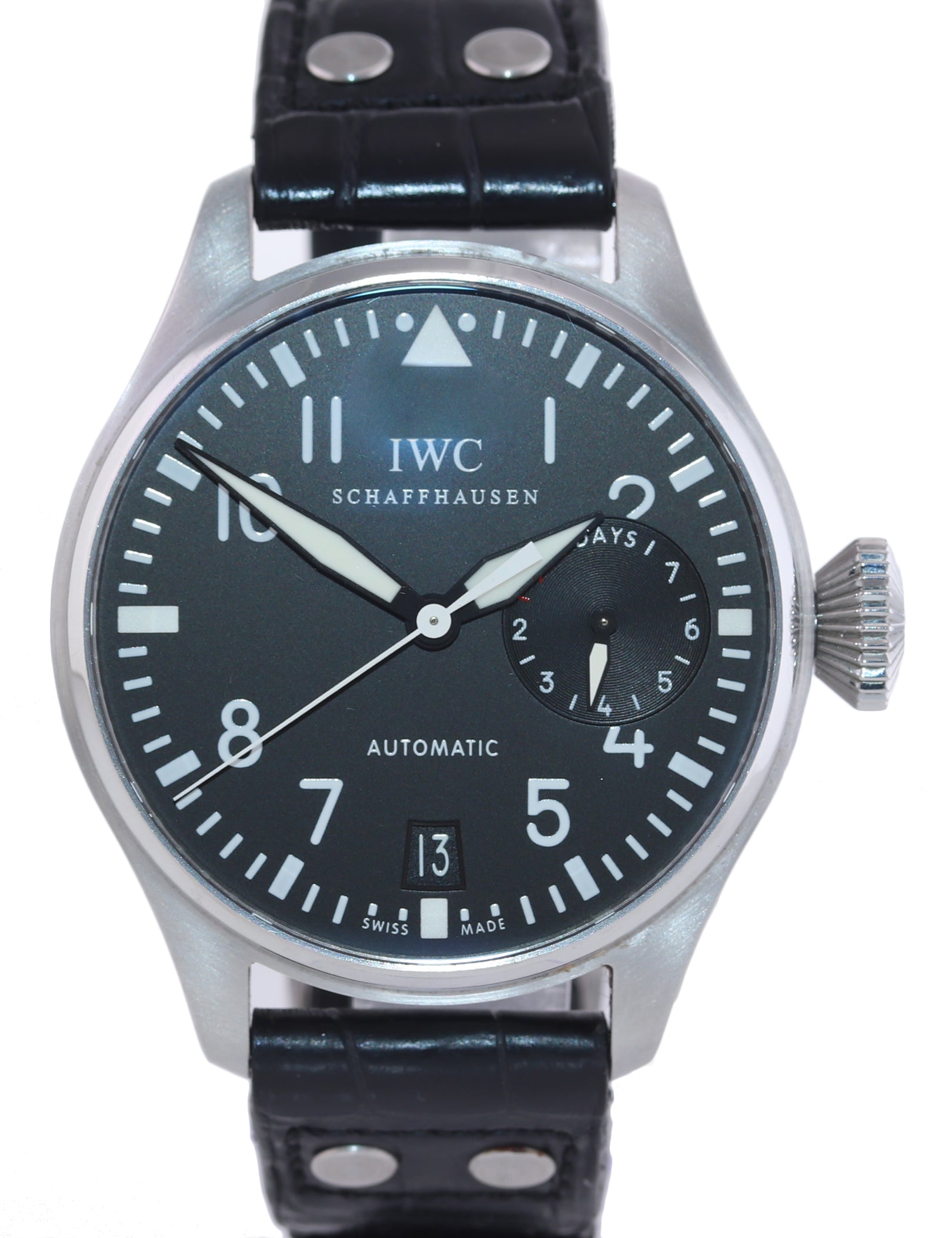 IWC Big Pilot Black 7-Day Power Reserve 46mm 5004 5004-01 IW500401 Steel Watch