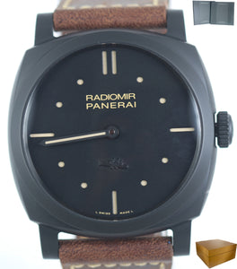 NEW Panerai PAM 577 Radiomir 1940 3-Days 48mm Black Ceramic Brown PAM00577 Watch