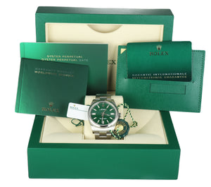 NEW DEC 2020 Rolex Oyster Perpetual 41 GREEN Watch 124300 41mm Stainless Steel