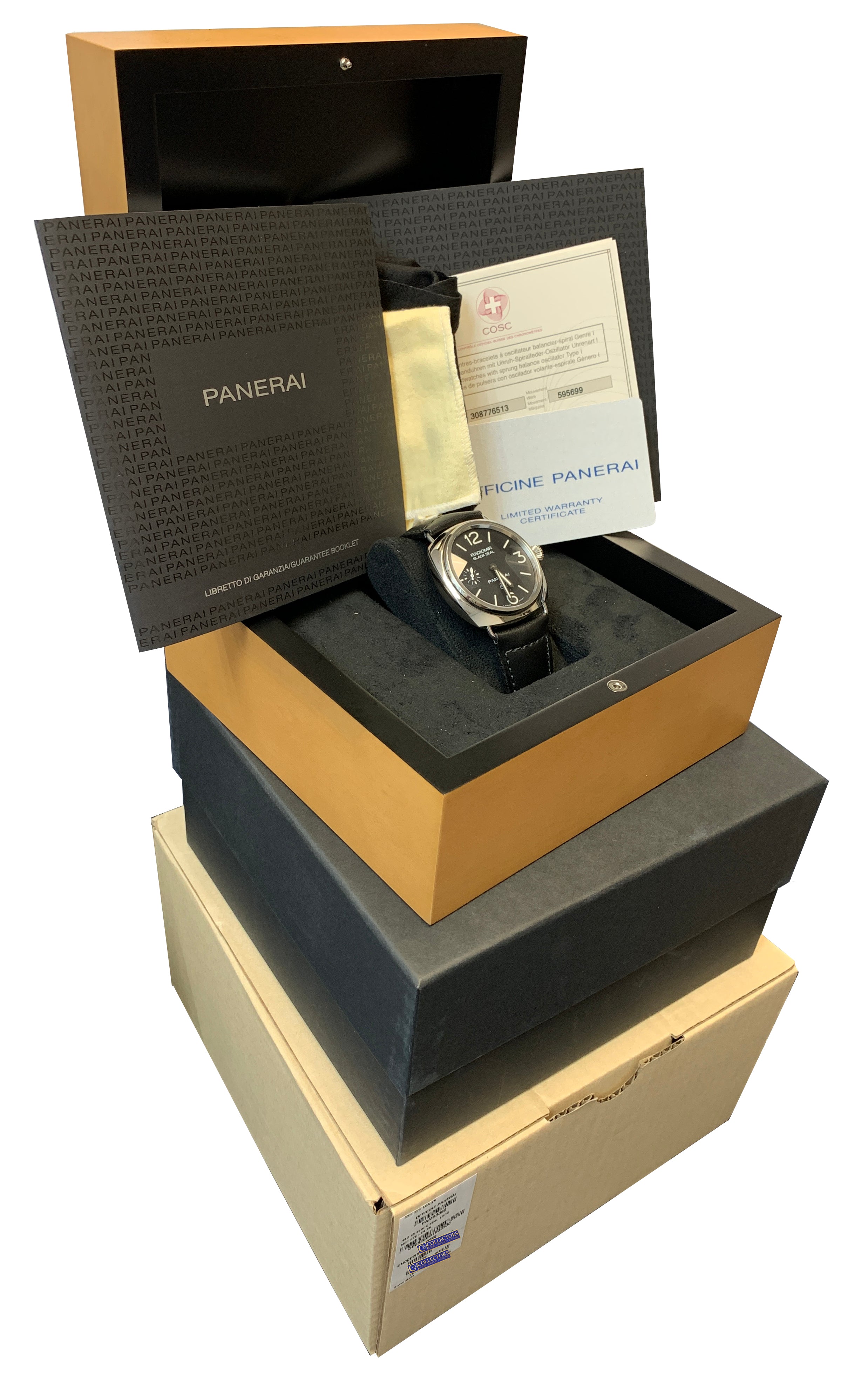 2016 MINT Panerai Radiomir Black Seal Logo PAM 380 Manual 45mm Watch PAM00380