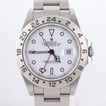 Unpolished Rolex Explorer II 16570 Steel White Polar Date GMT 40mm SEL Watch Box