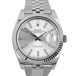 2017 MINT Rolex DateJust 41 126334 Silver Steel Fluted Jubilee 41mm Date Watch