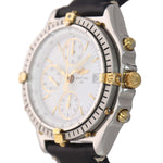 Breitling Chronomat Gold Steel 40mm Chronograph White Date Two Tone Watch B13050