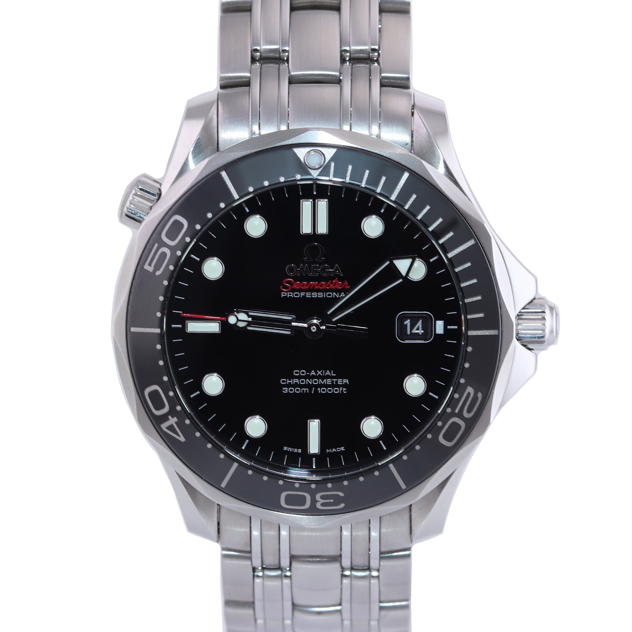 MINT Omega Seamaster Black Co-Axial 300M 212.30.41.20.01.003 41mm Date Watch Box