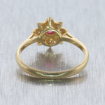 Vintage Estate 18k Yellow Gold 0.28ctw Diamond & Ruby Ring
