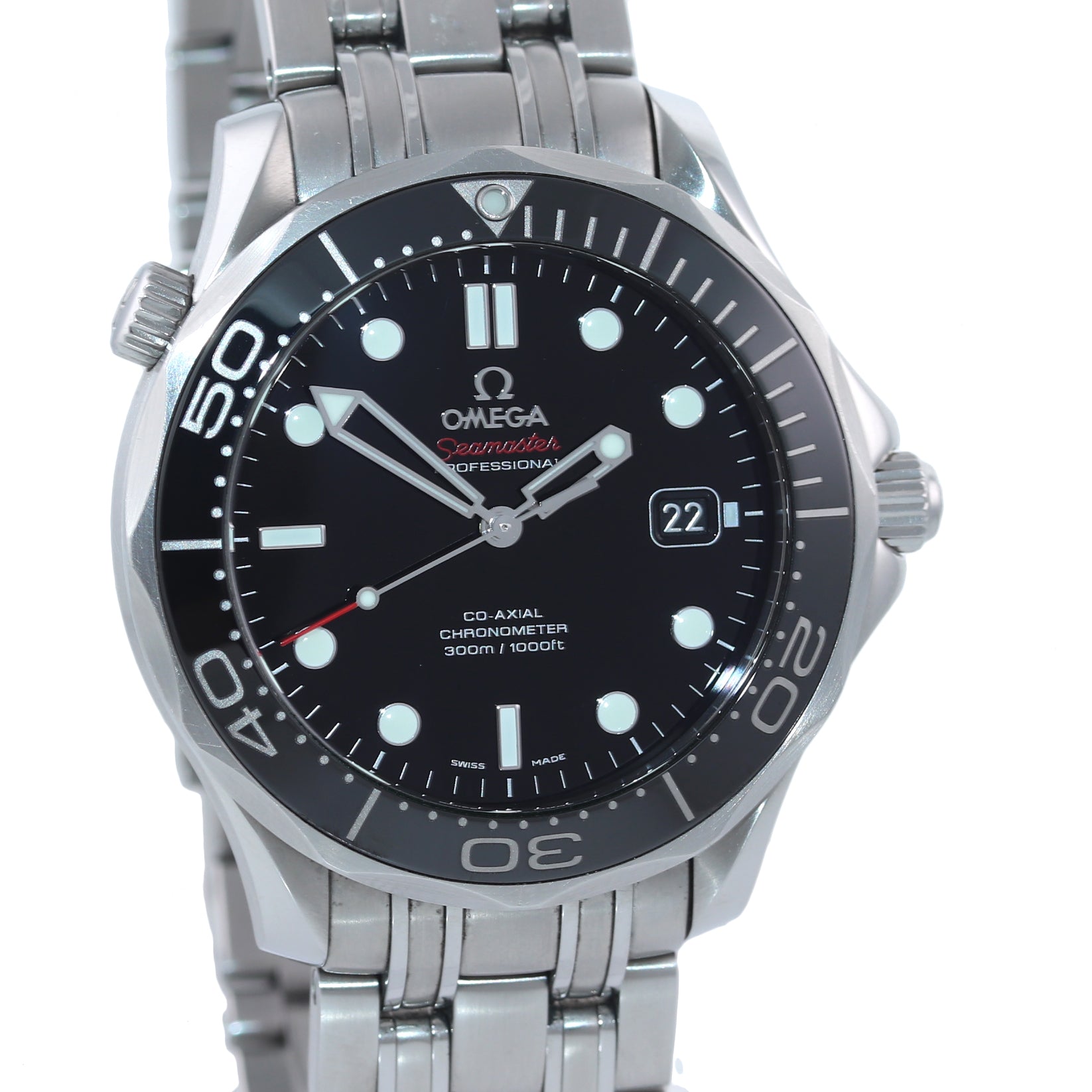 MINT PAPERS Omega Seamaster Black Co-Axial 300M 212.30.41.20.01.003 Date Watch
