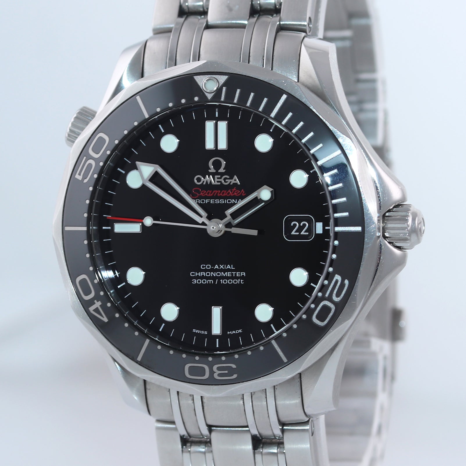 MINT PAPERS Omega Seamaster Black Co-Axial 300M 212.30.41.20.01.003 Date Watch