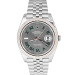2021 STICKERED Rolex DateJust Wimbledon Grey 41mm Fluted Jubilee Watch 126334