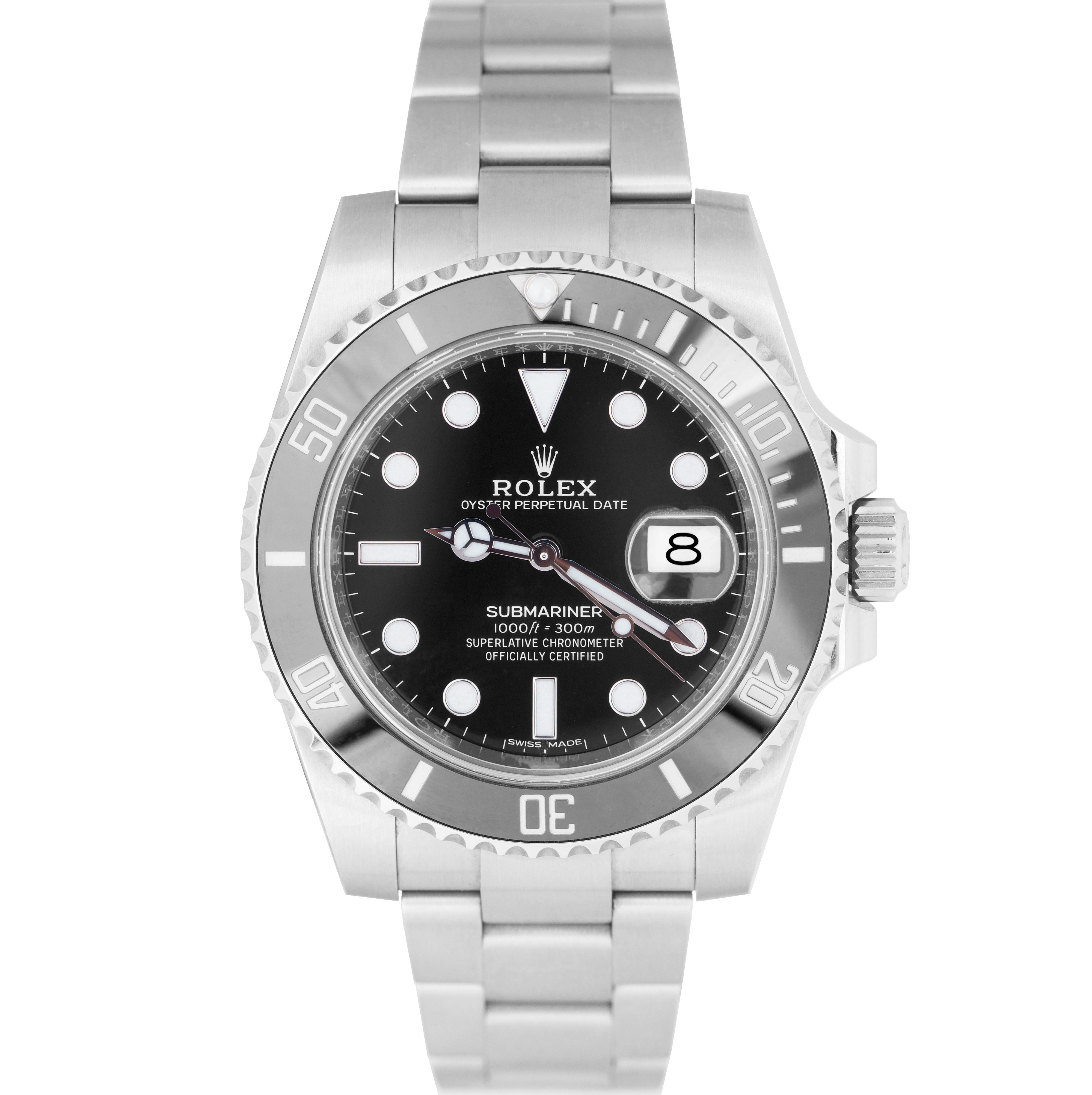2018 Rolex Submariner Date 40mm Stainless Black Ceramic 116610 LN BP Watch