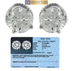 $6,680 Vintage Estate 14K 585 White Gold 1.44ctw Diamond Stud Earrings EGL USA