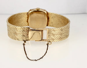 Vintage Ladies Authentic Tiffany & Co. 14K Yellow Gold Ruby Diamond Bezel Watch