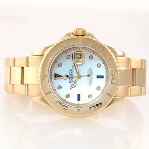 MINT MOP DIAMOND Dial Rolex Yacht-Master 18k Yellow Gold 16628 40mm Watch & Box