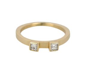 Ladies Vintage Estate 14K Yellow Gold 0.20ctw Diamond Modernist Band Ring