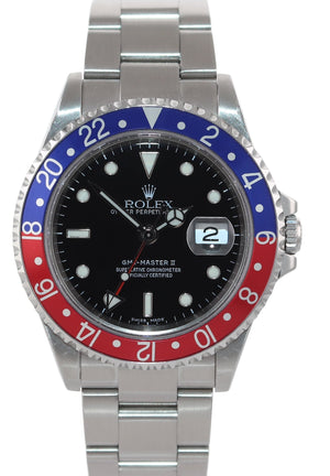 2005 PAPERS Rolex GMT-Master 2 Pepsi Blue Red Steel 16710 40mm NO HOLES