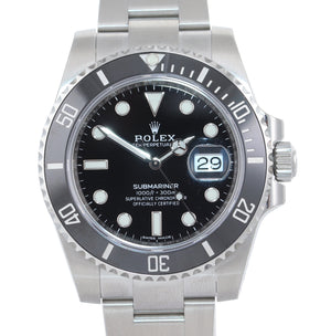 2019 BRAND NEW STICKERS Rolex Submariner 116610 Steel Black Ceramic Watch PAPERS