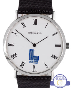 Tiffany & Co. Classic Stainless Steel White 'Larkin' Black 33mm Watch 14.81.221