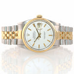 Silver Stick Rolex DateJust 16233 Two Tone 18k Gold & Steel Jubilee Watch