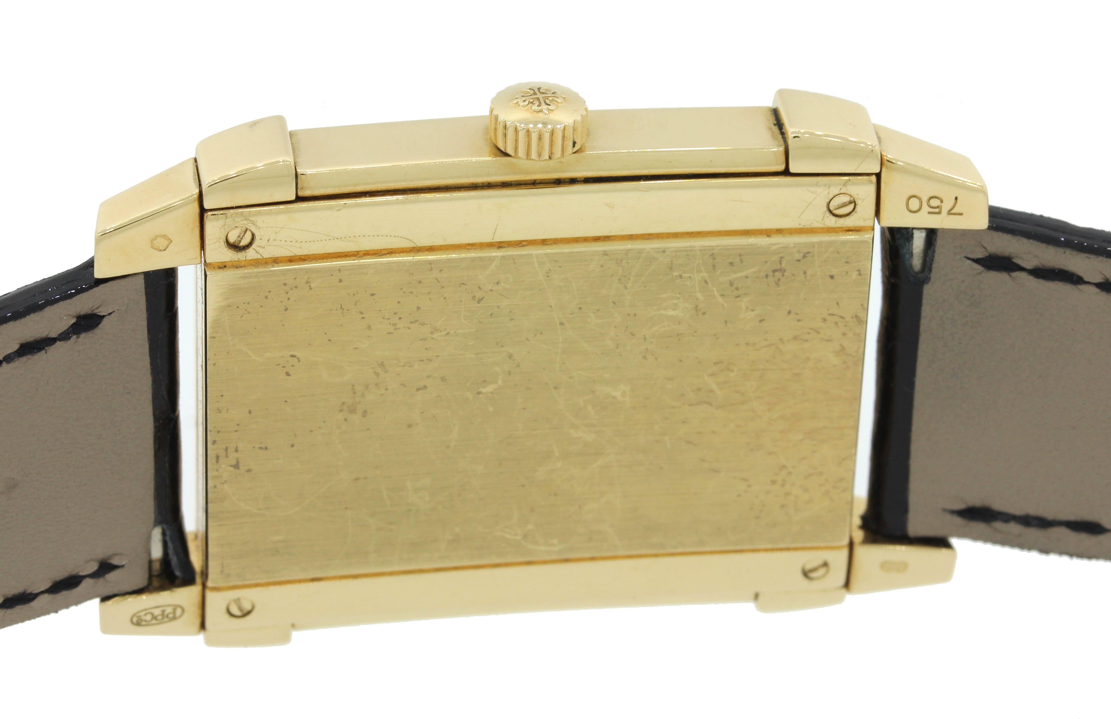 Deco Patek Philippe Gondolo 18k Gold 32mm Silver Dial Manual 5111 J Watch w Box