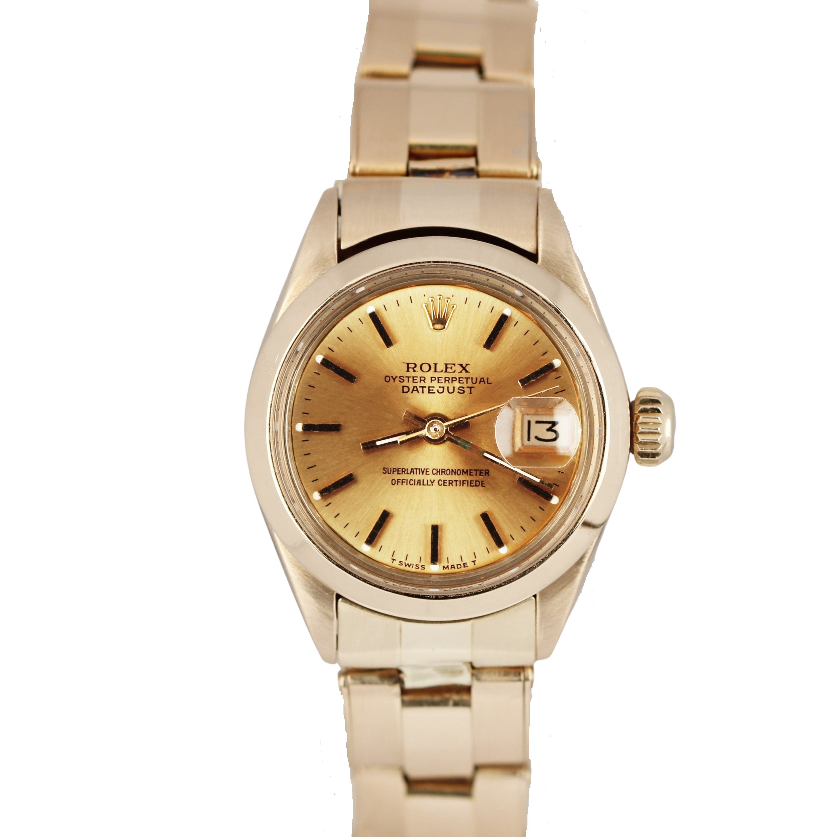 ROLEX OYSTER PERPETUAL DATEJUST 18K Yellow Gold Watch
