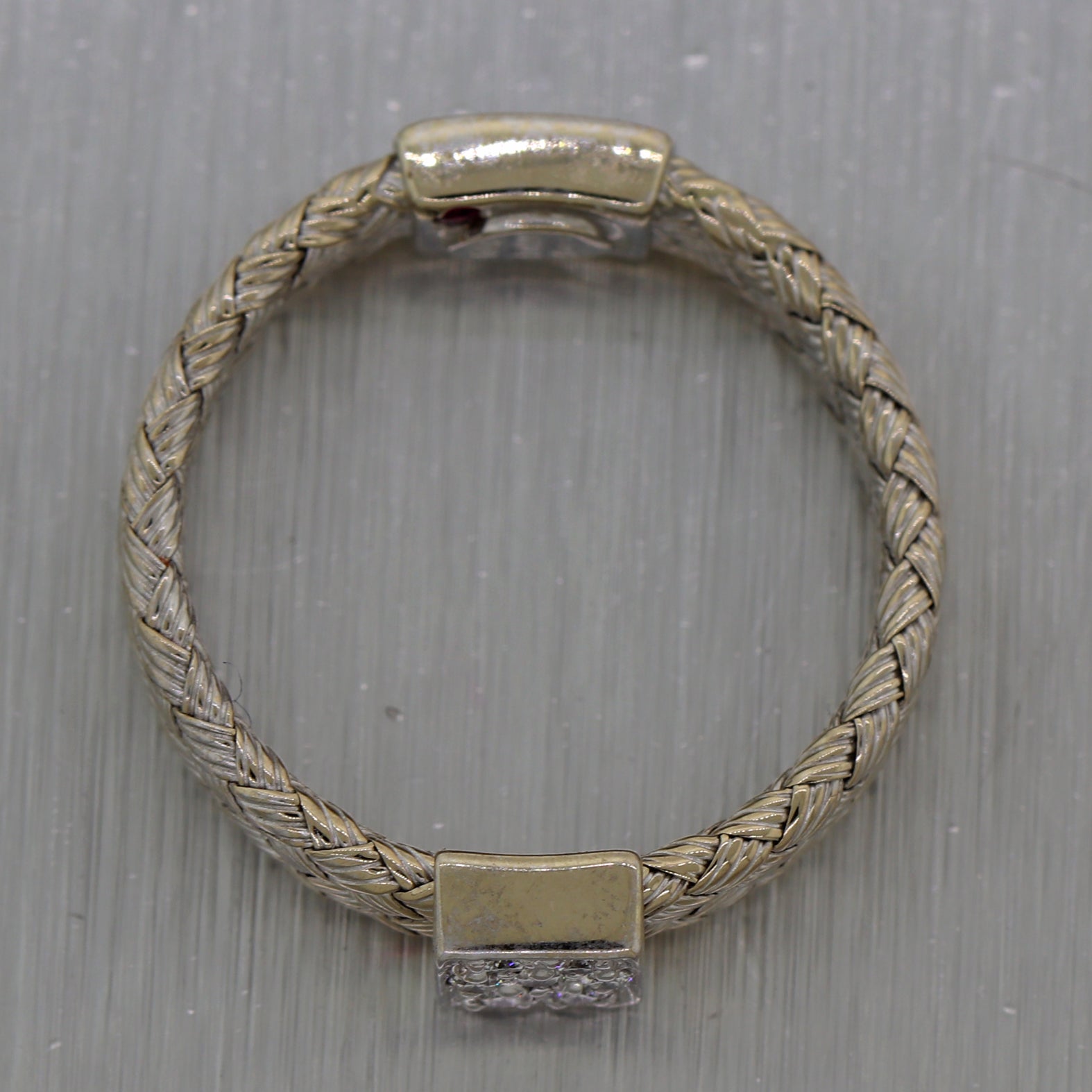 Roberto Coin 18k White Gold Diamond Primavera Woven Band Ring