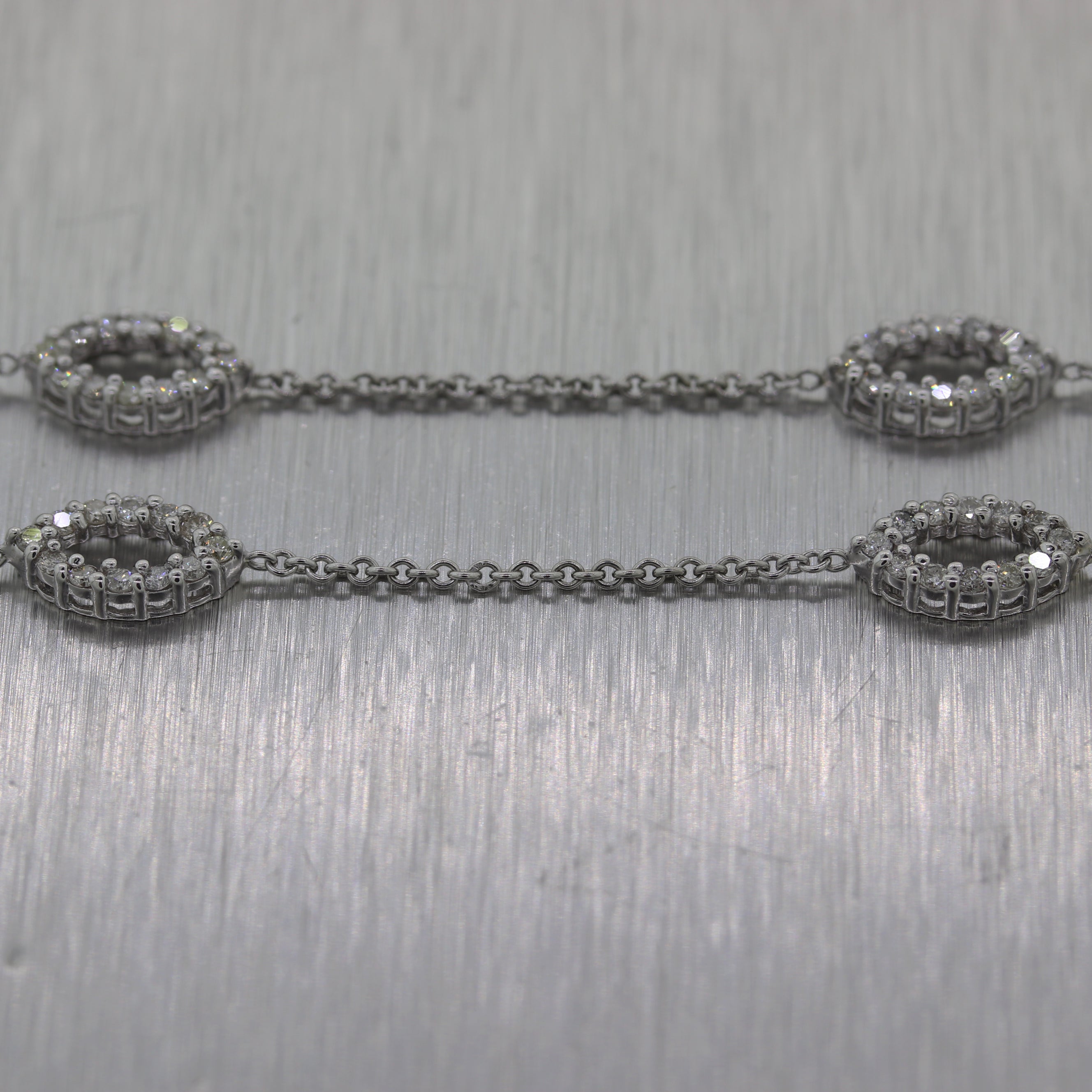 Modern 14k White Gold 0.50ctw Diamond 18.5" Necklace