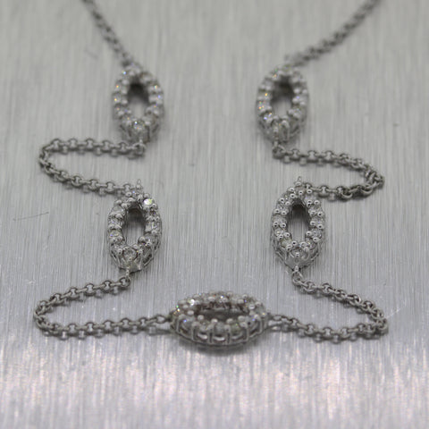 Modern 14k White Gold 0.50ctw Diamond 16" Necklace