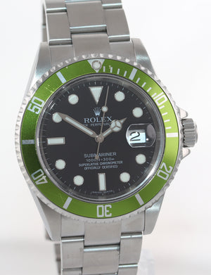 RARE FADED LIME Rolex Submariner 16610 Kermit Green 40mm 16610LV Watch Box