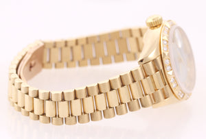 FACTORY MOP Roman Ladies 79258 Rolex DateJust President Diamond 18k Gold Bezel