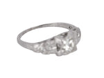 1920's Antique Art Deco 14K White Gold 0.33 CT J/SI1 Diamond Engagement Ring