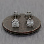 Modern 14k White Gold 0.66ctw Round Cut Diamond Stud Earrings