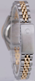 Ladies Rolex DateJust DIAMOND Two-Tone 18K Yellow Gold Black 26mm Watch 69173