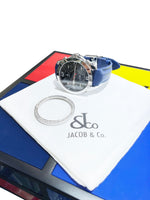 Jacob & Co. Five Time Zones DIAMOND BEZEL Black Dial 48mm Stainless Steel Watch
