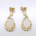 Antique 1.10ctw Opal Drop/Dangle Earrings - 14k Yellow Gold