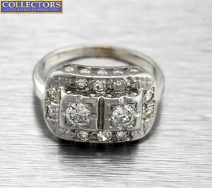 Lovely Ladies Vintage Estate 14K White Gold 0.72ctw Diamond Statement Ring
