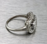 Lovely Ladies Vintage Estate 14K White Gold 0.72ctw Diamond Statement Ring