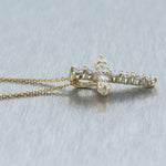 Modern 14k Yellow Gold 1.20ctw Diamond Cross 19.5" Necklace