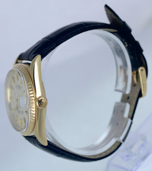 1971 Rolex DateJust 1601 36mm 14K Yellow Gold Fluted 36mm Silver Linen Date
