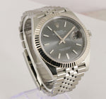 2017 Rolex DateJust 41 126334 Gray Rhodium 41mm Fluted Gold Stainless Jubilee