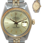 Rolex DateJust 16013 Two-Tone 18k Gold Steel Jubilee Champagne Dial Watch