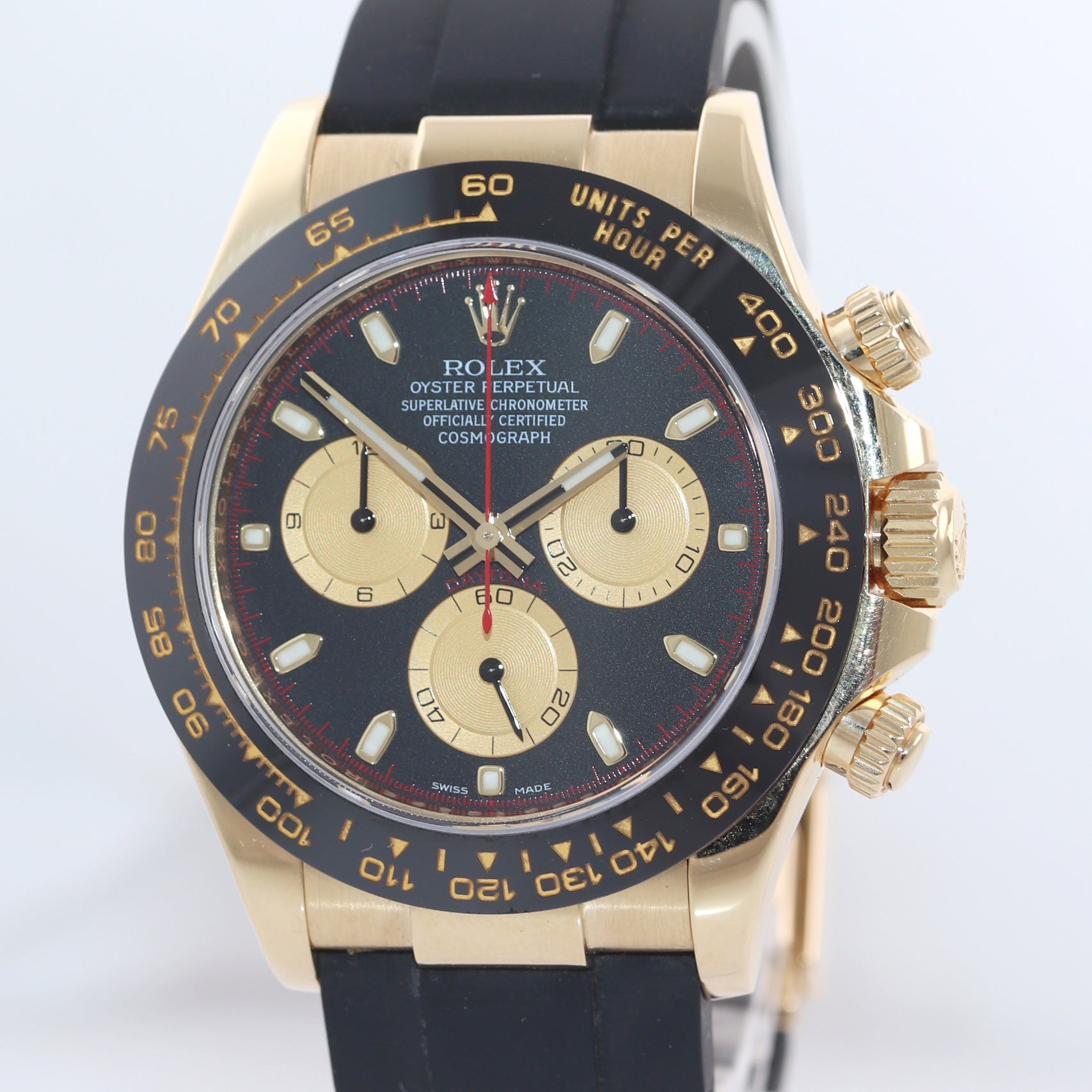 NEW 2020 Rolex Daytona 116518LN Yellow Gold Black Paul Newman Ceramic Watch