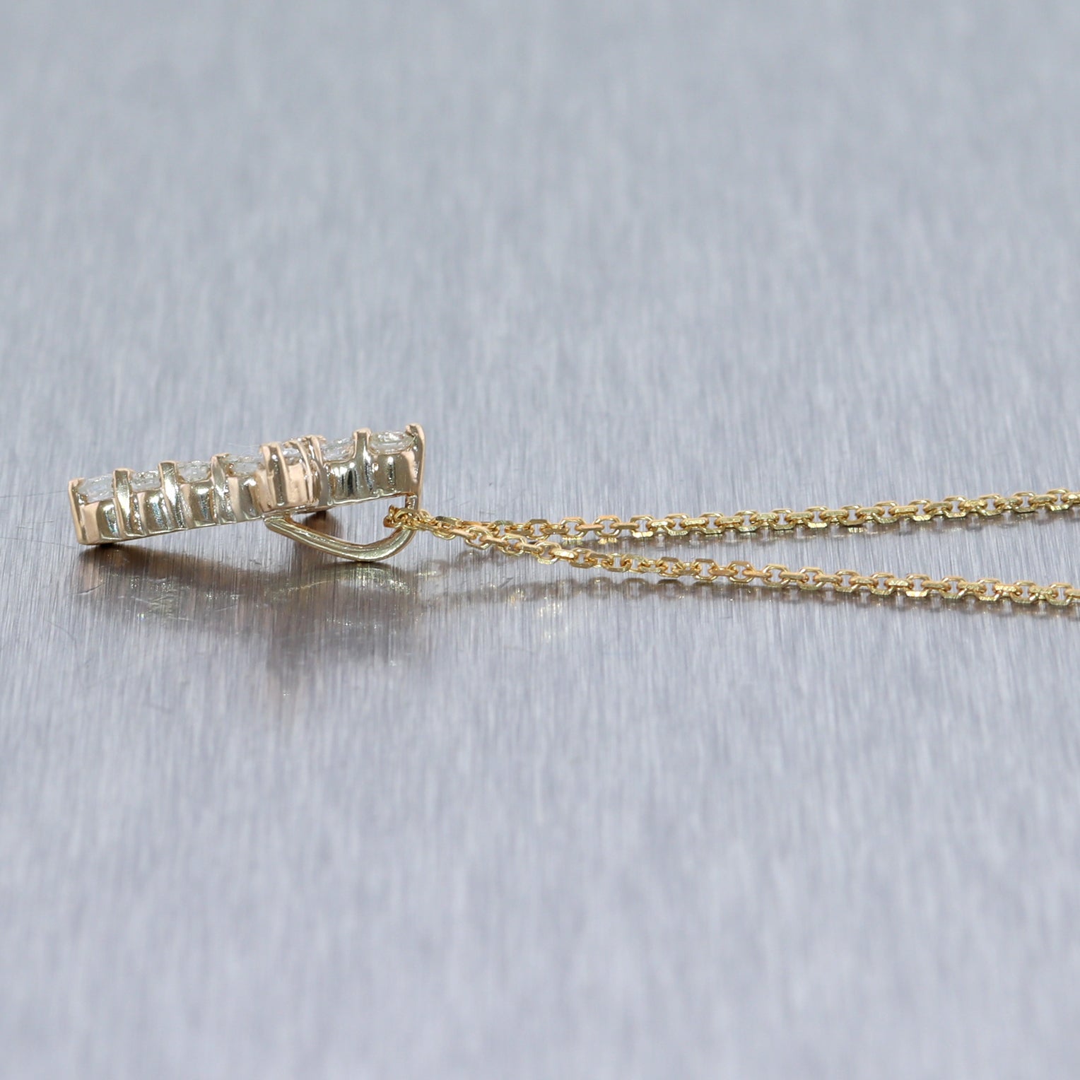 Modern 14k Yellow Gold 0.50ctw Diamond Cross 19" Necklace