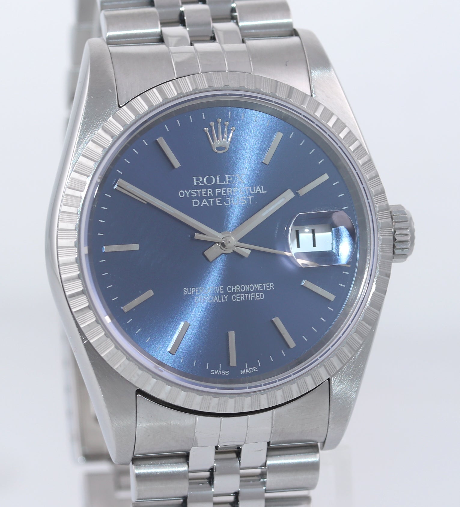 MINT PAPERS Rolex DateJust 36mm 16220 Steel Blue Stick Jubilee Date Watch Box