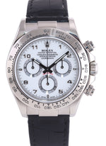 Rolex Daytona 116519 White Arabic 40mm Leather White Gold Watch Box