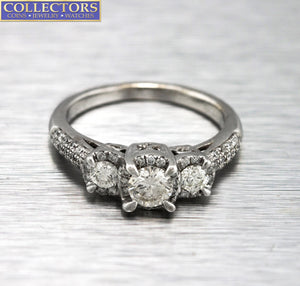 Women's Modern 14K White Gold 1.10ctw Diamond Engagement Ring