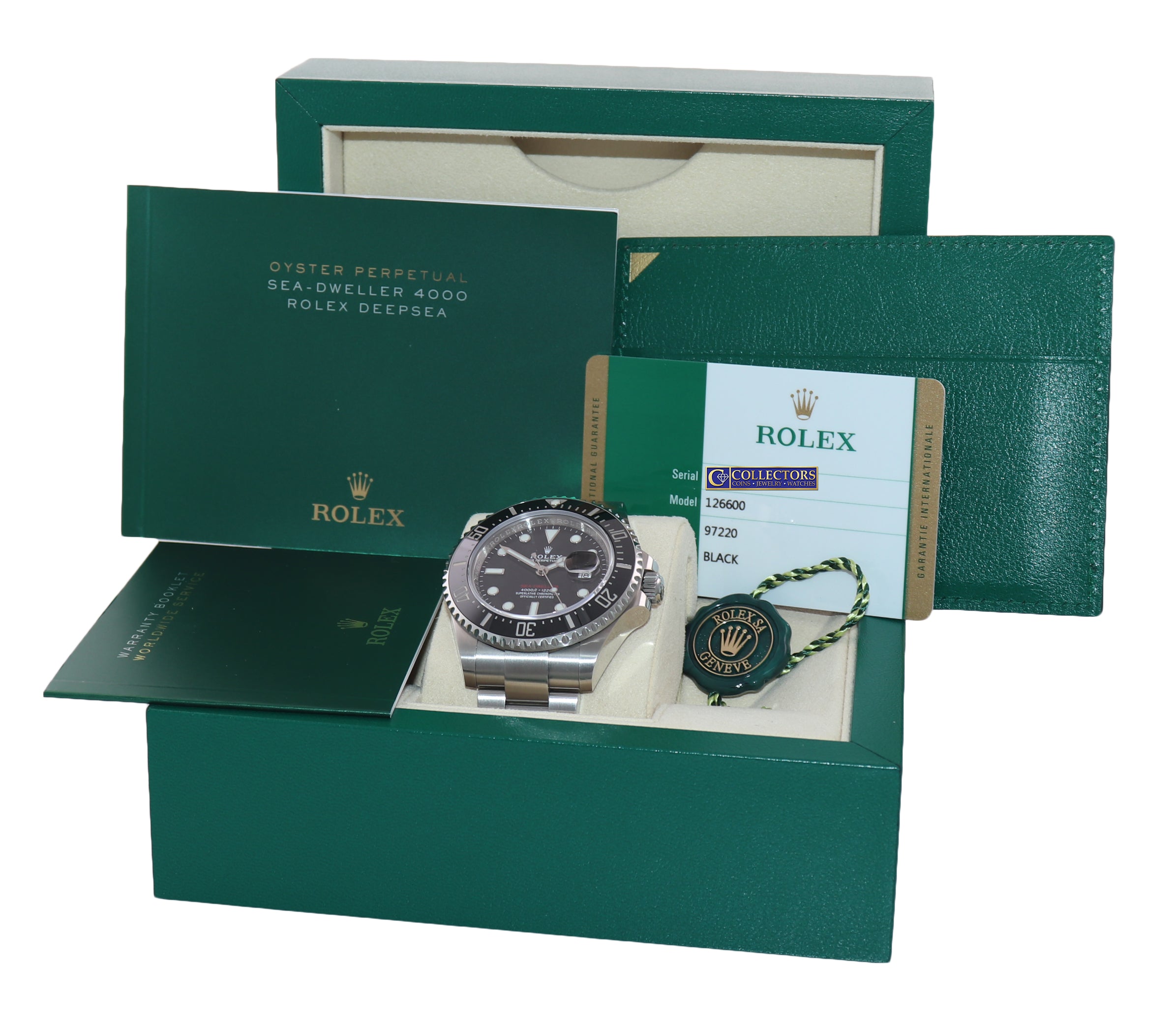 2017 PAPERS MK1 Rolex Sea-Dweller RED Ceramic 126600 Steel 43mm Watch Box