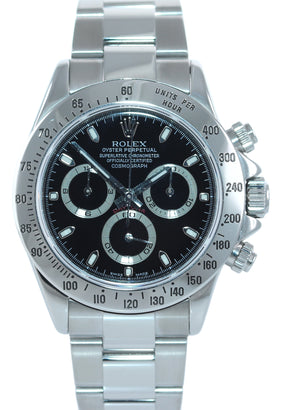 MINT Rolex Daytona 116520 Black Dial Chronograph Steel Watch Box DISCONTINUED