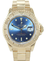 Rolex Yacht-Master 18k Yellow Gold Blue Dial 16628 40mm Watch Box