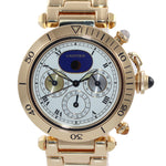 PAPERS Cartier Pasha 39mm 18K Yellow Gold Three Time Zone Automatic 0925 Watch