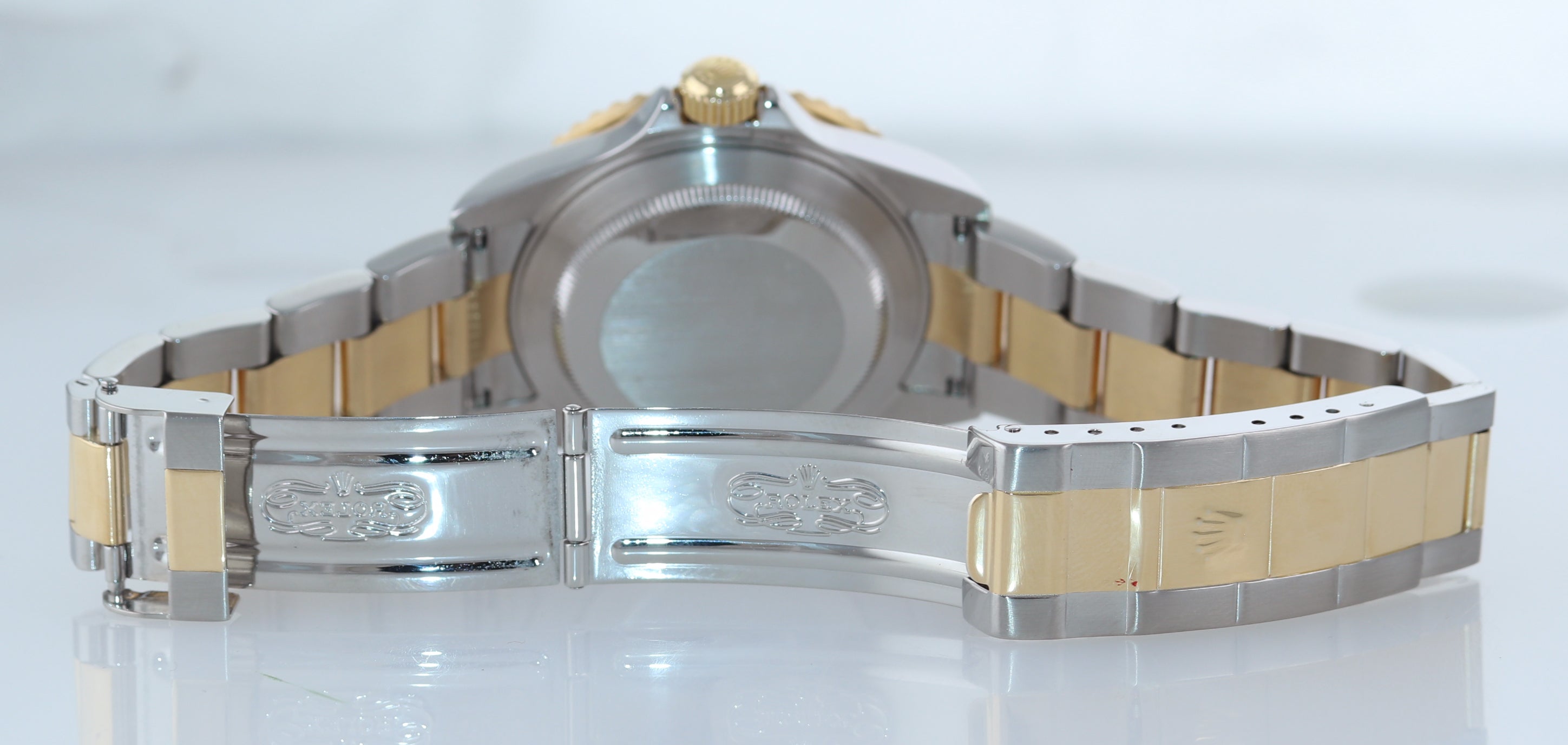 2004 GOLD BUCKLE Rolex Submariner 16613 Gold Steel Black Watch Box