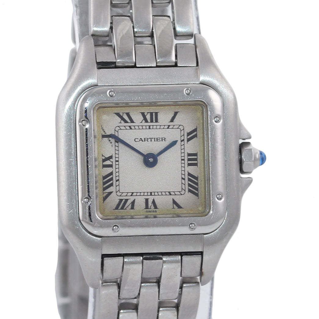 Ladies Cartier Panthere 22mm Ivory Roman Stainless Steel Quartz Watch 1320